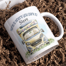 Personalised vintage/retro  camper van/motorhome mug or coaster ideal gift!
