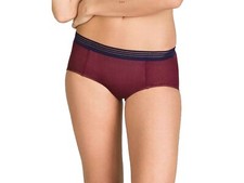 XXL 18 Playtex Smoking Chic Short Brief Knickers Womens Lingerie Burgundy/Navy🏷
