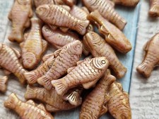 4 Czech large fish glass beads