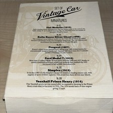 Vintage Cars Set of 6 Miniatures by Readers Digest. Original Box  41-607