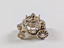 Lovely Vintage Sterling Silver Carriage Charm /Pendant. Moving Wheels