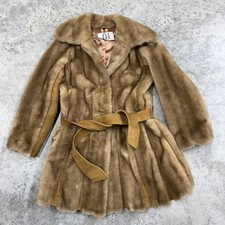 Vintage Faux Fur Coat Womens