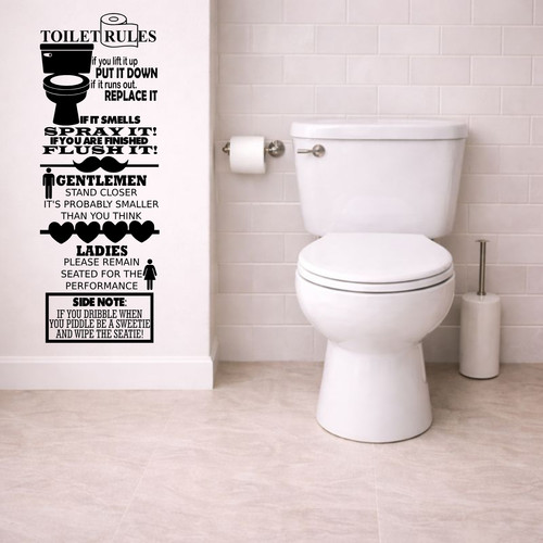 Toilet rules quote - quote, wall