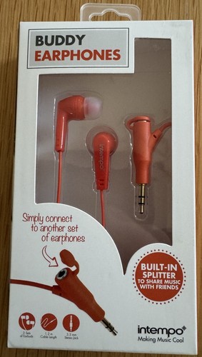 Intempo buddy earphones orange - buddy,