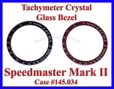 TACHYMETER Crystal Glass Bezel for Omega Speedmaster Mark 2 Mark II Case 145.034