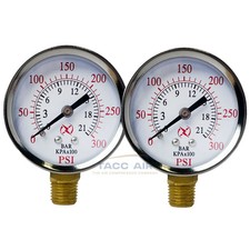 2 Pack 300 PSI Pressure Gauge