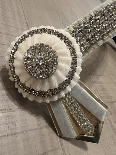 Cream gold velvet crystal show - gold,