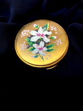 VINTAGE KIGU LILIES  LID  DESIGN POWDER COMPACT