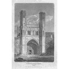 CANTERBURY St Augustine's Gate - Antique Print 1802