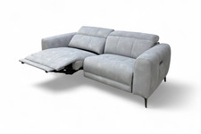 Furniture Village 'Ezra' 3 Seater Sofa Dexter Smoke Velvet Power Recliner NEW