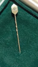 Antique Solid 9ct Gold Diamond Pin Stick Pin