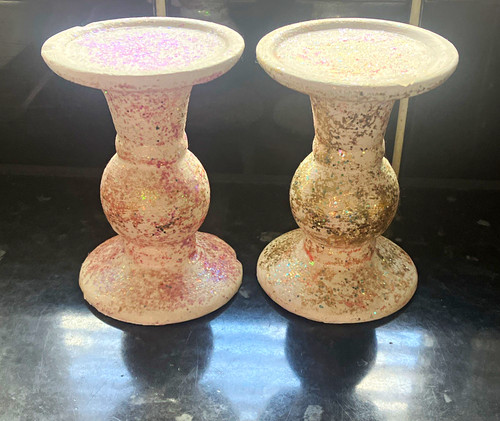 Pair pink white speckled - pink/white,
