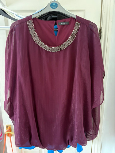 Evans purple sheer - purple, beaded