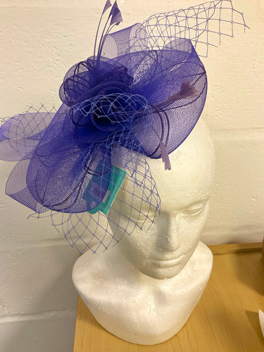 Purple mesh bow fascinator - bow,