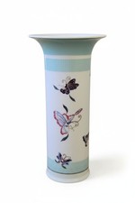 MMA Met Museum Porcelain Vase Butterfly 2006 Japan 9.75" Cylindrical Art Pottery