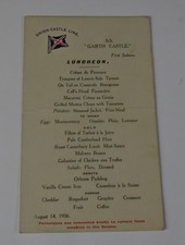 Union-Castle Line - SS Garth Castle-  Luncheon Menu 1936