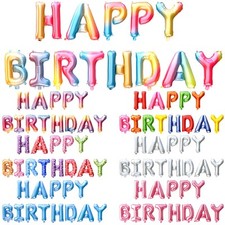 Happy Birthday Balloons Foil Letter Balloon Banner Bunting Party Self Inflating