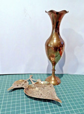 Vintage Brass Stem Vase and a