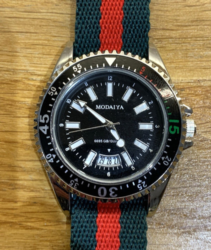 Black with green - , red