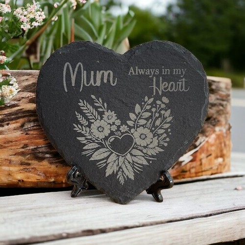 Memorial plaque heart slate - memorial,