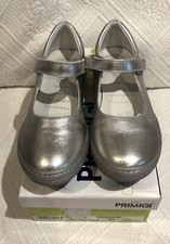 GIRLS PRIMIGI 'Mary Jane' Style Silver Shoes, EU31/UK12  Model: Capra Laminata