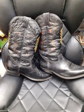 kentucky`s western black leather cowboy/line dancing boots  size 44 [wg]