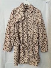 F&F Coat Floral Jacket Women’s Mac Coat 14 Tesco Coat With Belt Short Trench