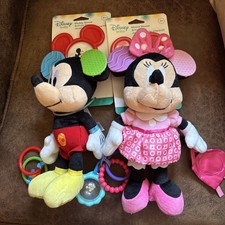 Disney Mickey and Minnie Mouse stroller Or car seat toy activity plush