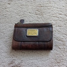Fossil. 1954 Wallet Vintage brown Cow Hide Leather Purse Multi Pocket
