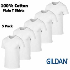 Gildan White TShirts Mens 5