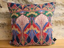 Liberty Ianthe Classic Cotton Royal Blue/Red & Navy Velvet Fabric Cushion Cover 