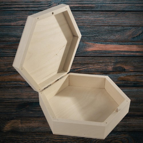 Hexagon solid wooden box 19 - hexagon,
