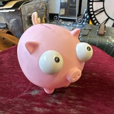 Vintage NatWest Pink Plastic Pig Piggy Bank with Original Stopper - Collectable