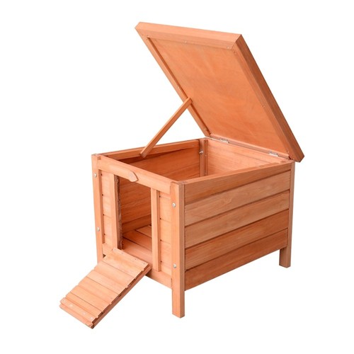 Natural wooden pet dog house - pet,
