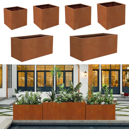Corten steel planters large - corten,