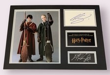 SIGNED DANIEL RADCLIFFE TOM FELTON HARRY POTTER FULLY MOUNTED DISAY RARE!
