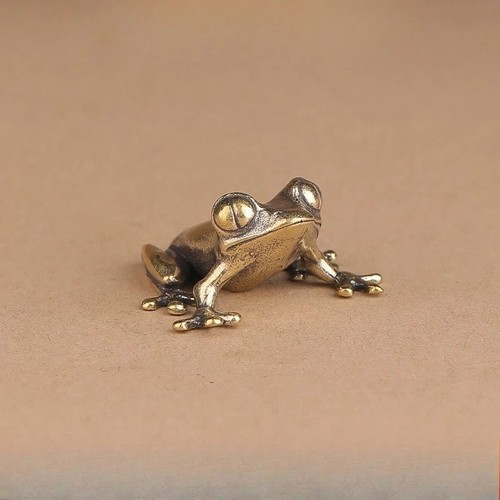 Retro brass frog - brass,