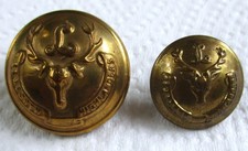 2x British Army:"SEAFORTH HIGHLANDERS BRASS BUTTONS" (25mm-18mm, WW1-WW2 Era)