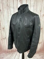 Hugo Boss Black Mens 42” Goatskin Leather Jacket Biker Thermore JERRIE-W