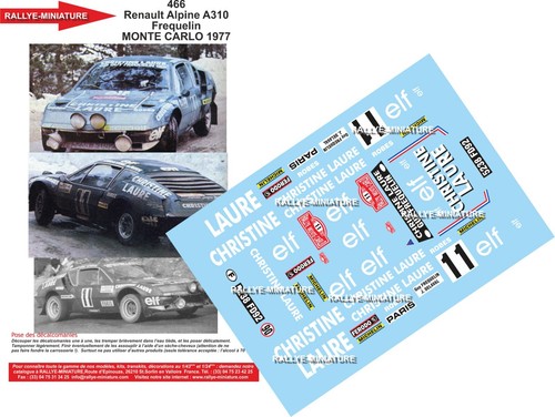 Decals ref 0466 renault - 1/18,