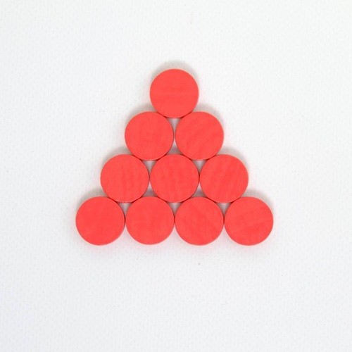 Wooden discs 15mm - , red