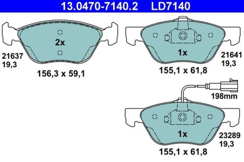 Disc ceramic brake pad - disc, set
