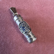Small Sterling Silver 925 Mezuzah   Pendant - Hamsa Luck Judaica