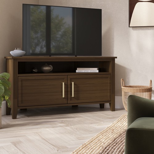 Corner walnut stand with - corner, tv