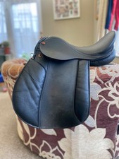 15” black leather pony