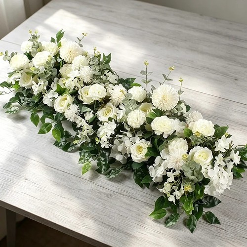100cm white artificial rose - 100cm,