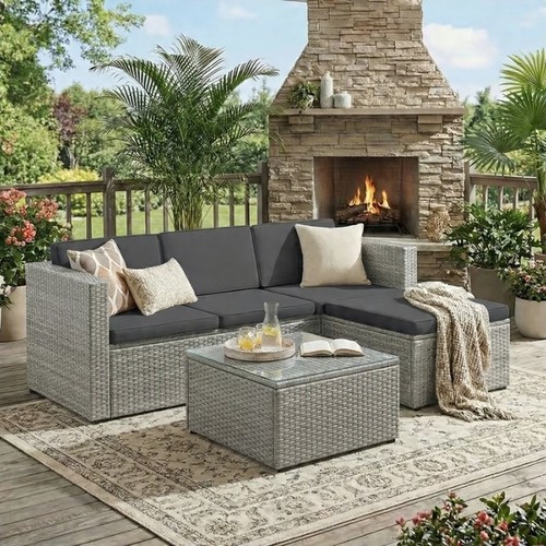 Seater rattan garden sofa - rattan,