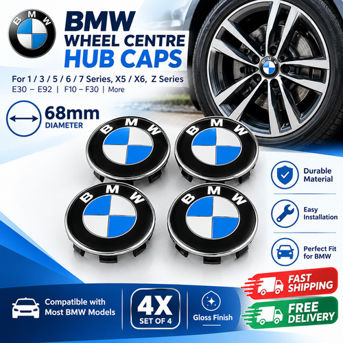 Bmw alloy blue wheel centre - 4x,