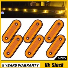 6xOrange Amber Indicator Bus Truck Lorry Trailer LED Side Marker Lights 12V 24V