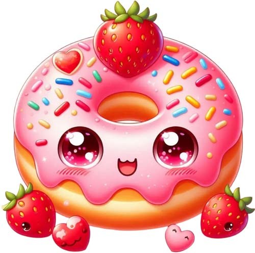 Valentine day donut wall art - day,